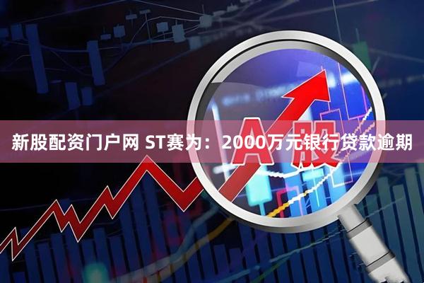 新股配资门户网 ST赛为：2000万元银行贷款逾期